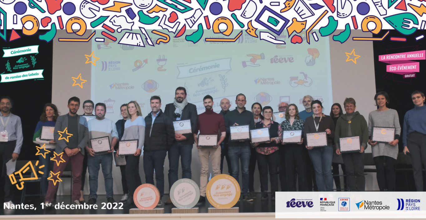 Cérémonie de remise des labels du Réseau éco-événement le 1er décembre 2022.
